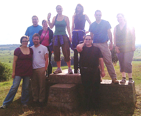 Michelle, centre, at reunion of Warwick Uni mates